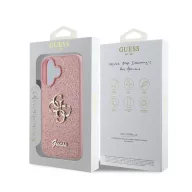   Guess PU Fixed Glitter 4G Metal Logo Apple iPhone 16 hátlap tok, rózsaszín