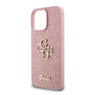   Guess PU Fixed Glitter 4G Metal Logo Apple iPhone 16 Pro hátlap tok, rózsaszín