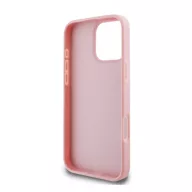   Guess PU Fixed Glitter 4G Metal Logo Apple iPhone 16 Pro hátlap tok, rózsaszín