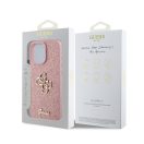 Guess PU Fixed Glitter 4G Metal Logo Apple iPhone 16 Pro hátlap tok, rózsaszín