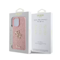   Guess PU Fixed Glitter 4G Metal Logo Apple iPhone 16 Pro hátlap tok, rózsaszín