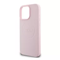   Guess PU Grained Classic Logo Apple iPhone 16 Pro MagSafe kompatibilis hátlap tok, rózsaszín
