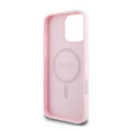   Guess PU Grained Classic Logo Apple iPhone 16 Pro MagSafe kompatibilis hátlap tok, rózsaszín