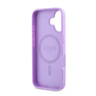   Guess PU Grained Classic Logo Apple iPhone 16 MagSafe kompatibilis hátlap tok, lila