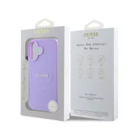   Guess PU Grained Classic Logo Apple iPhone 16 MagSafe kompatibilis hátlap tok, lila
