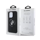 Karl Lagerfeld Silicone KC Heads Ring  Apple iPhone 16 Pro hátlap tok, fekete KLHMP16LSCMKCRHK