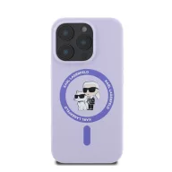   Karl Lagerfeld Silicone KC Heads Ring Apple iPhone 16 Pro hátlap tok, lila KLHMP16LSCMKCRHU
