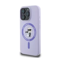  Karl Lagerfeld Silicone KC Heads Ring Apple iPhone 16 Pro hátlap tok, lila KLHMP16LSCMKCRHU