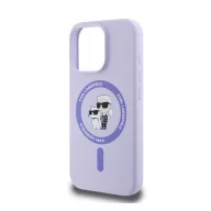   Karl Lagerfeld Silicone KC Heads Ring Apple iPhone 16 Pro hátlap tok, lila KLHMP16LSCMKCRHU