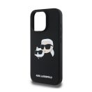 Karl Lagerfeld Silicone Double Heads Print Apple iPhone 16 Pro Magsafe kompatibilis hátlap tok, fekete KLHMP16LSKCHPPLK