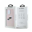 Karl Lagerfeld Silicone Double Heads Print Apple iPhone 16 Pro Magsafe kompatibilis hátlap tok, rózsaszín