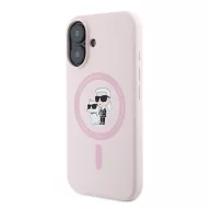   Karl Lagerfeld Silicone KC Heads Ring Apple iPhone 16 Plus hátlap tok, rózsaszín KLHMP16MSCMKCRHP