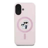   Karl Lagerfeld Silicone KC Heads Ring Apple iPhone 16 Plus hátlap tok, rózsaszín KLHMP16MSCMKCRHP