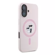   Karl Lagerfeld Silicone KC Heads Ring Apple iPhone 16 Plus hátlap tok, rózsaszín KLHMP16MSCMKCRHP