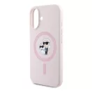Karl Lagerfeld Silicone KC Heads Ring Apple iPhone 16 Plus hátlap tok, rózsaszín KLHMP16MSCMKCRHP