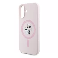   Karl Lagerfeld Silicone KC Heads Ring Apple iPhone 16 Plus hátlap tok, rózsaszín KLHMP16MSCMKCRHP