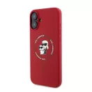 Karl Lagerfeld Silicone KC Heads Ring Apple iPhone 16 Plus hátlap tok, piros KLHMP16MSCMKCRHR