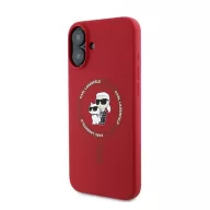   Karl Lagerfeld Silicone KC Heads Ring Apple iPhone 16 Plus hátlap tok, piros KLHMP16MSCMKCRHR