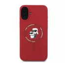 Karl Lagerfeld Silicone KC Heads Ring Apple iPhone 16 Plus hátlap tok, piros KLHMP16MSCMKCRHR