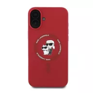   Karl Lagerfeld Silicone KC Heads Ring Apple iPhone 16 Plus hátlap tok, piros KLHMP16MSCMKCRHR
