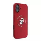 Karl Lagerfeld Silicone KC Heads Ring Apple iPhone 16 Plus hátlap tok, piros KLHMP16MSCMKCRHR