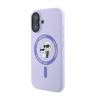   Karl Lagerfeld Silicone KC Heads Ring Apple iPhone 16 Plus hátlap tok, lila KLHMP16MSCMKCRHU