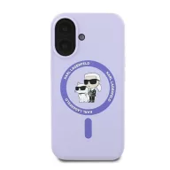   Karl Lagerfeld Silicone KC Heads Ring Apple iPhone 16 Plus hátlap tok, lila KLHMP16MSCMKCRHU