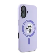   Karl Lagerfeld Silicone KC Heads Ring Apple iPhone 16 Plus hátlap tok, lila KLHMP16MSCMKCRHU
