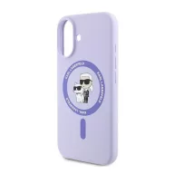   Karl Lagerfeld Silicone KC Heads Ring Apple iPhone 16 Plus hátlap tok, lila KLHMP16MSCMKCRHU