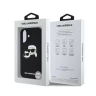   Karl Lagerfeld Silicone Double Heads Print Apple iPhone 16 Plus Magsafe kompatibilis hátlap tok, fekete KLHMP16MSKCHPPLK