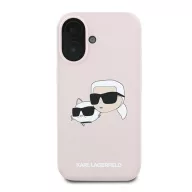   Karl Lagerfeld Silicone Double Heads Print Apple iPhone 16 Plus Magsafe kompatibilis hátlap tok, rózsaszín