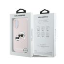 Karl Lagerfeld Silicone Double Heads Print Apple iPhone 16 Plus Magsafe kompatibilis hátlap tok, rózsaszín