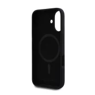   Karl Lagerfeld Silicone KC Heads Ring Apple iPhone 16 hátlap tok, fekete KLHMP16SSCMKCRHK
