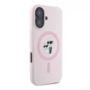 Karl Lagerfeld Silicone KC Heads Ring Apple iPhone 16 hátlap tok, rózsaszín KLHMP16SSCMKCRHP