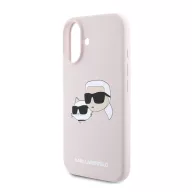   Karl Lagerfeld Silicone Double Heads Print Apple iPhone 16 Magsafe kompatibilis hátlap tok, rózsaszín KLHMP16SSKCHPPLP