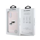 Karl Lagerfeld Silicone Double Heads Print Apple iPhone 16 Magsafe kompatibilis hátlap tok, rózsaszín KLHMP16SSKCHPPLP