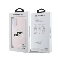   Karl Lagerfeld Silicone Double Heads Print Apple iPhone 16 Magsafe kompatibilis hátlap tok, rózsaszín KLHMP16SSKCHPPLP