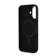   Karl Lagerfeld Silicone KL Head Print Apple iPhone 16 hátlap tok, fekete KLHMP16SSKHPPLK