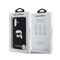   Karl Lagerfeld Silicone KL Head Print Apple iPhone 16 hátlap tok, fekete KLHMP16SSKHPPLK
