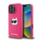 Karl Lagerfeld  Silicone Choupette Head Print Apple iPhone 16 Pro Max Magsafe kompatibilis hátlap tok, rózsaszín