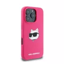 Karl Lagerfeld  Silicone Choupette Head Print Apple iPhone 16 Pro Max Magsafe kompatibilis hátlap tok, rózsaszín