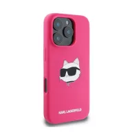  Karl Lagerfeld  Silicone Choupette Head Print Apple iPhone 16 Pro Max Magsafe kompatibilis hátlap tok, rózsaszín