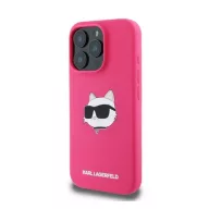   Karl Lagerfeld  Silicone Choupette Head Print Apple iPhone 16 Pro Max Magsafe kompatibilis hátlap tok, rózsaszín