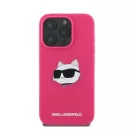 Karl Lagerfeld  Silicone Choupette Head Print Apple iPhone 16 Pro Max Magsafe kompatibilis hátlap tok, rózsaszín