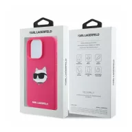   Karl Lagerfeld  Silicone Choupette Head Print Apple iPhone 16 Pro Max Magsafe kompatibilis hátlap tok, rózsaszín