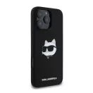 Karl Lagerfeld  Silicone Choupette Head Print Apple iPhone 16 Pro Max Magsafe kompatibilis hátlap tok, fekete