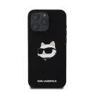 Karl Lagerfeld  Silicone Choupette Head Print Apple iPhone 16 Pro Max Magsafe kompatibilis hátlap tok, fekete