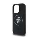 Karl Lagerfeld Silicone KC Heads Ring Apple iPhone 16 Pro Max hátlap tok, fekete KLHMP16XSCMKCRHK