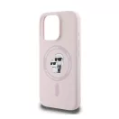 Karl Lagerfeld Silicone KC Heads Ring Apple iPhone 16 Pro Max hátlap tok, rózsaszín KLHMP16XSCMKCRHP