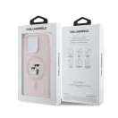 Karl Lagerfeld Silicone KC Heads Ring Apple iPhone 16 Pro Max hátlap tok, rózsaszín KLHMP16XSCMKCRHP